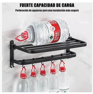 Foto 3 | Toallero Soporte De Toallas Estante Para Baño De Pared 60cm