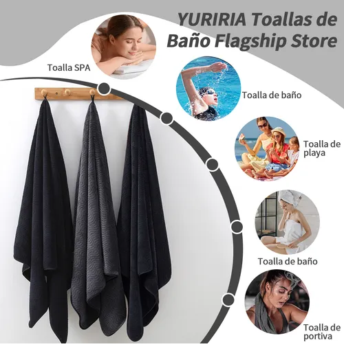 Foto 4 pulgar | Xtellar 2pcs Toallas De Baño De Luxo En Lana Coral, Grande Y Ultra Suave, Medidas Especiales 180cm*90cm