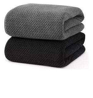 Foto 1 | Set Xtellar De 2 Toallas De Baño De Lujo, Extra Grandes De Lana Coral Suave Y De Alta Densidad, Colores Negro Y Gris