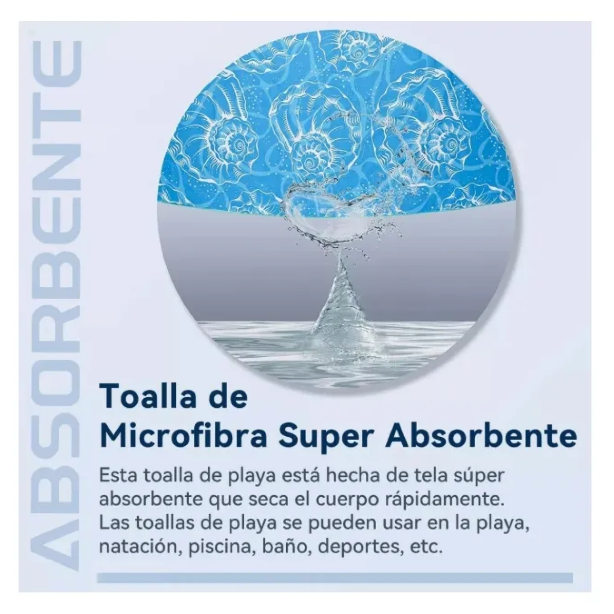 Foto 3 | Toalla de Playa Superligera Eo Safe Imports Esi-19100 Azul