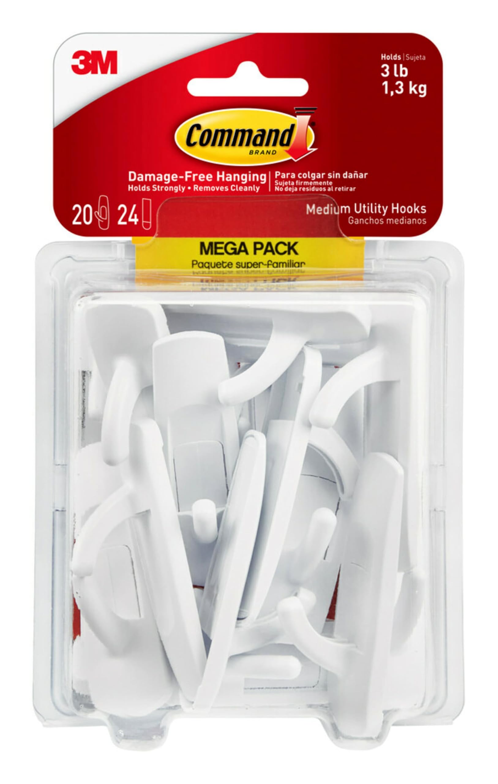 Foto 1 | Ganchos Utilitarios Wall Hooks Command De Tamaño Mediano Con Tiras Adhesivas - Venta Internacional.