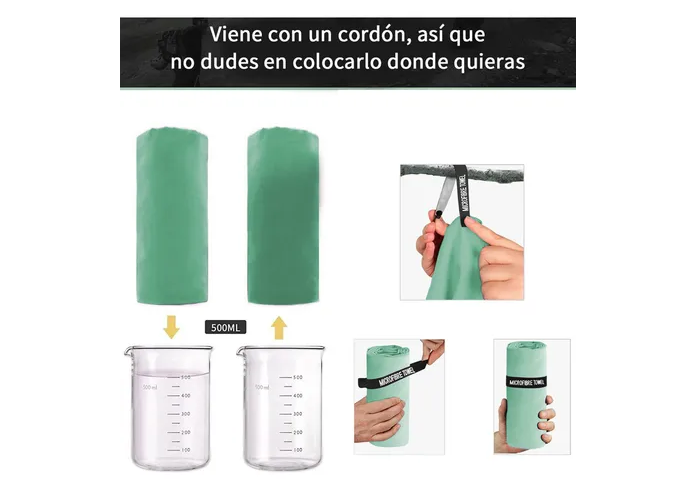 Foto 6 pulgar | Pack De 3 Toallas Xtellar Deportivas Y De Playa Microfibra, Ultra Absorbentes Y De Secado Rápido