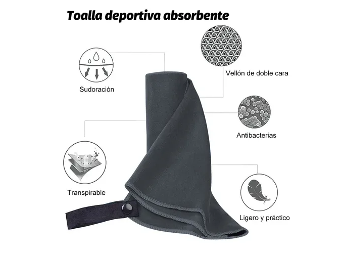Foto 2 | Pack De 3 Toallas Xtellar Deportivas Y De Playa Microfibra, Ultra Absorbentes Y De Secado Rápido
