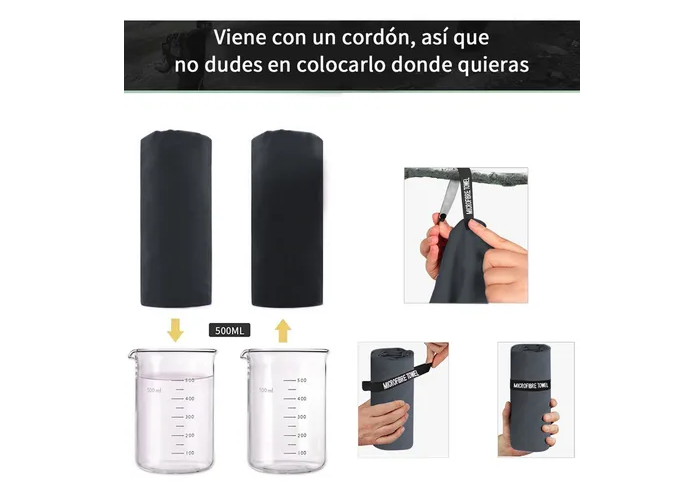 Foto 6 pulgar | Pack De 3 Toallas Xtellar Deportivas Y De Playa Microfibra, Ultra Absorbentes Y De Secado Rápido