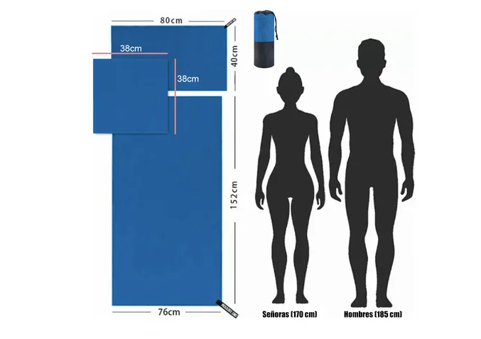 Foto 3 | Pack De 3 Toallas Xtellar Deportivas Y De Playa Microfibra, Ultra Absorbentes Y De Secado Rápido