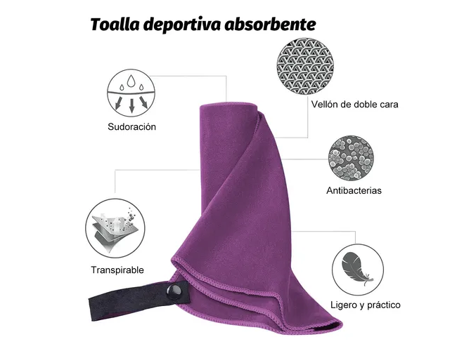 Foto 3 pulgar | Pack De 3 Toallas Xtellar Deportivas Y De Playa Microfibra, Ultra Absorbentes Y De Secado Rápido
