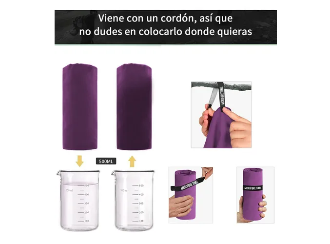 Foto 6 pulgar | Pack De 3 Toallas Xtellar Deportivas Y De Playa Microfibra, Ultra Absorbentes Y De Secado Rápido