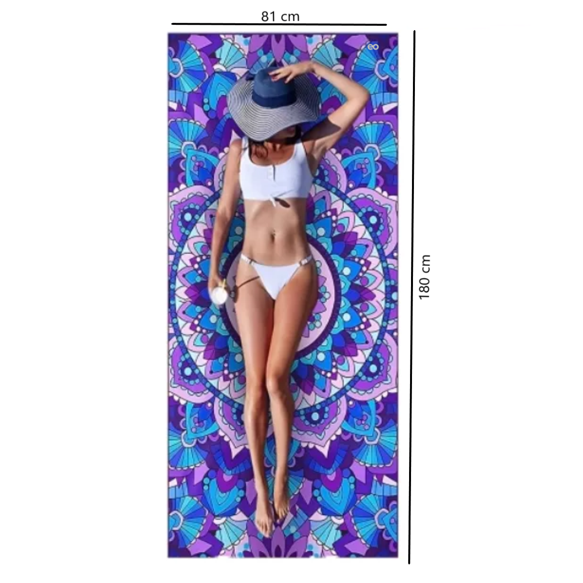 Foto 4 pulgar | Toalla De Playa Superligera, Toalla De Microfibra De Mandala Eo Safe Imports Esi-19101 Azul