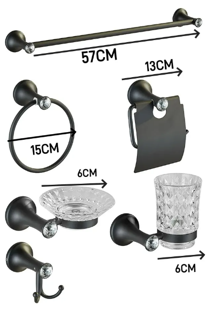 Foto 3 pulgar | Set Exclusivo Xtellar De Accesorios Para Baño En Acero Inoxidable  57cm  Elegante Negro