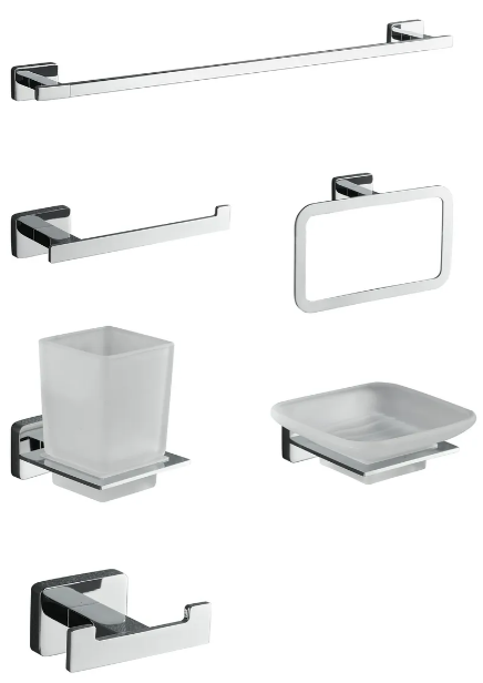 Set De Accesorios Xtellar Para Baño  Modernos Y Elegantes Toalleros De 60cm  Color Plata En Acero Inoxidable