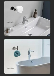 Foto 4 | Set Xtellar De Baño Negro Mate De Acero Inoxidable - Toallero Gancho Toallero De Papel