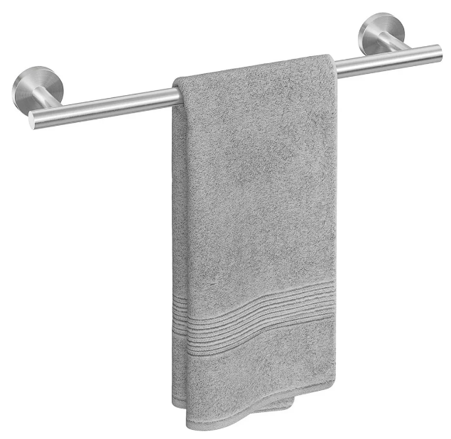 Elegante Toallero De Baño Xtellar En Plata Cepillada