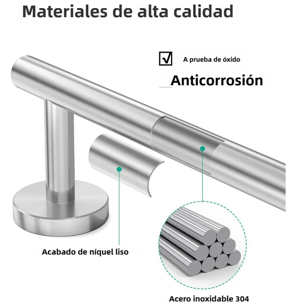 Foto 3 pulgar | Elegante Toallero De Baño Xtellar En Plata Cepillada