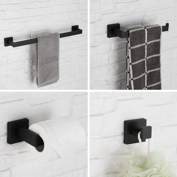 Foto 5 pulgar | Set Aspiracional Xtellar De Accesorios De Baño En Acero Inoxidable Negro De 4 Piezas