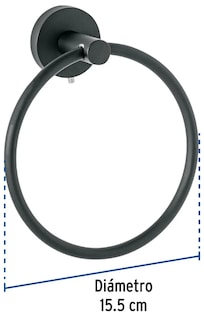 Foto 3 | Xtellar Premium Toallero De Argolla En Acero Inoxidable De Lujo Negro Mate