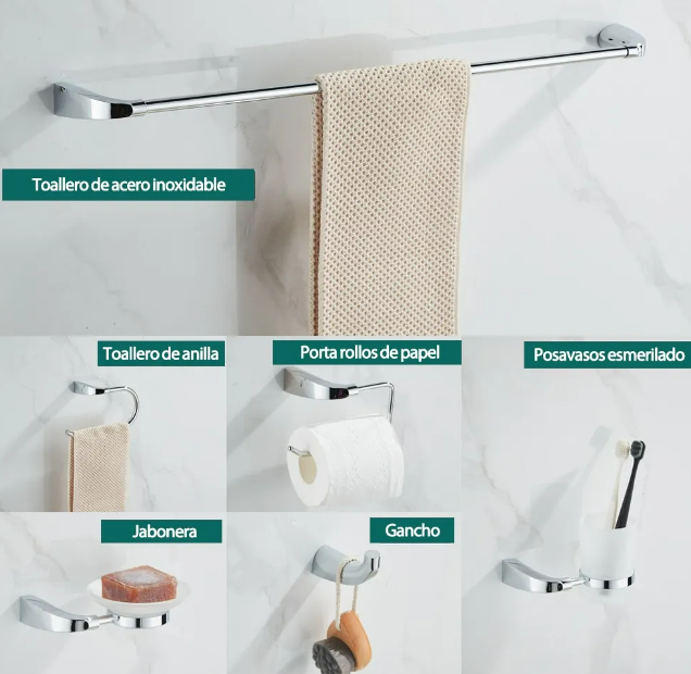 Foto 3 pulgar | Set de Accesorios para Baño Xtellar de Acero Inoxidable 6 Piezas