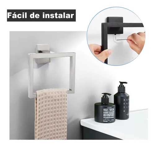 Foto 5 pulgar | Toallero De Baño Xtellar  Cuadrado De Acero Inoxidable Baño