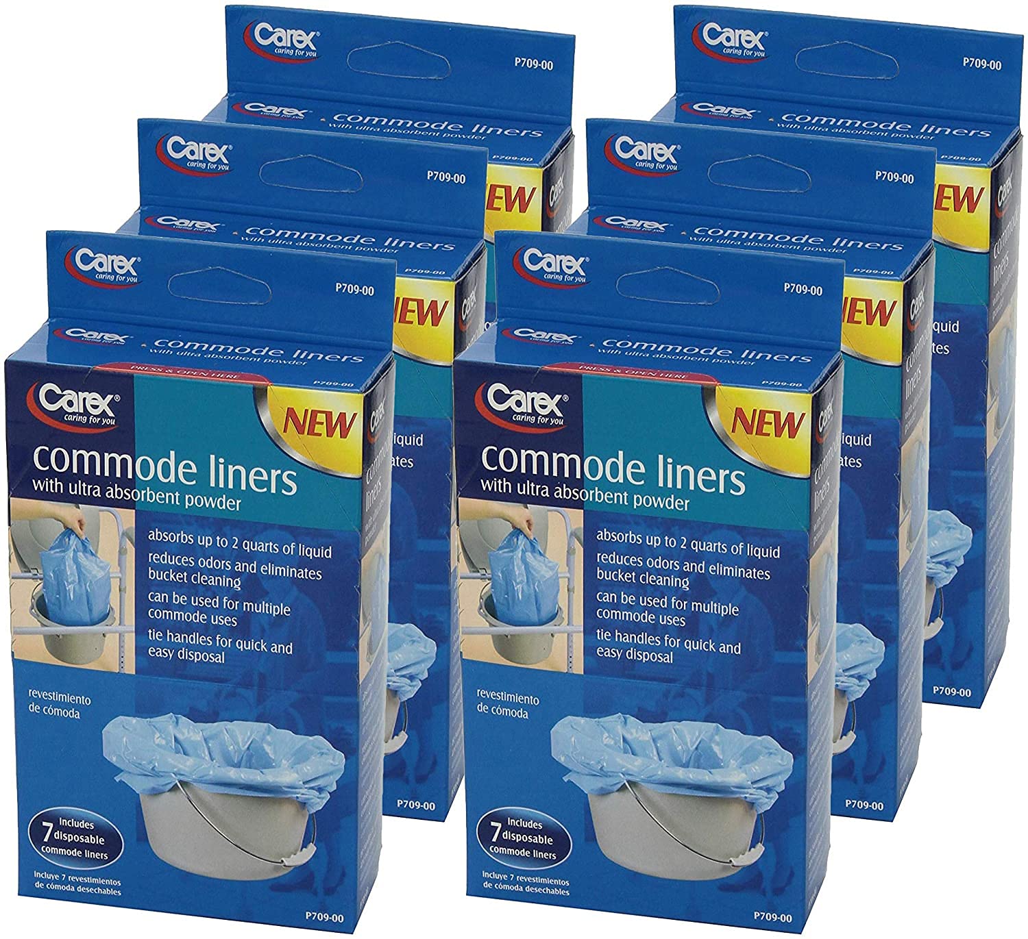 Foto 2 pulgar | Forros Desechables para Inodoro Portátil Carex 6 Cajas con 7 Forros C/U - Venta Internacional