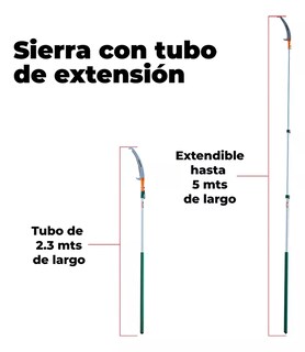 Foto 2 | Sierra Serrucho Telescopico Extensible Cortador Ramas Altas De 2.5 A 5m
