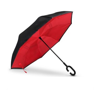 Foto 1 | Paraguas Andromeda Inc con Diseño Invertido Negro y Rojo