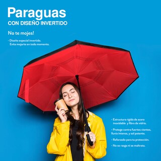 Foto 7 | Paraguas Andromeda Inc con Diseño Invertido Negro y Rojo