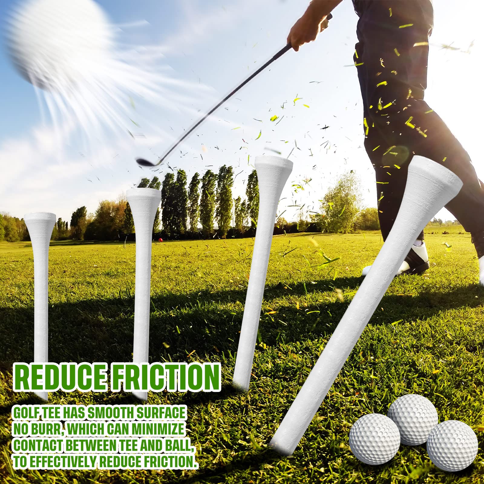 Foto 7 pulgar | Juego De 600 Camisetas De Golf Mudder De Madera Para Hombre, Color Blanco (7 Cm) - Venta Internacional.