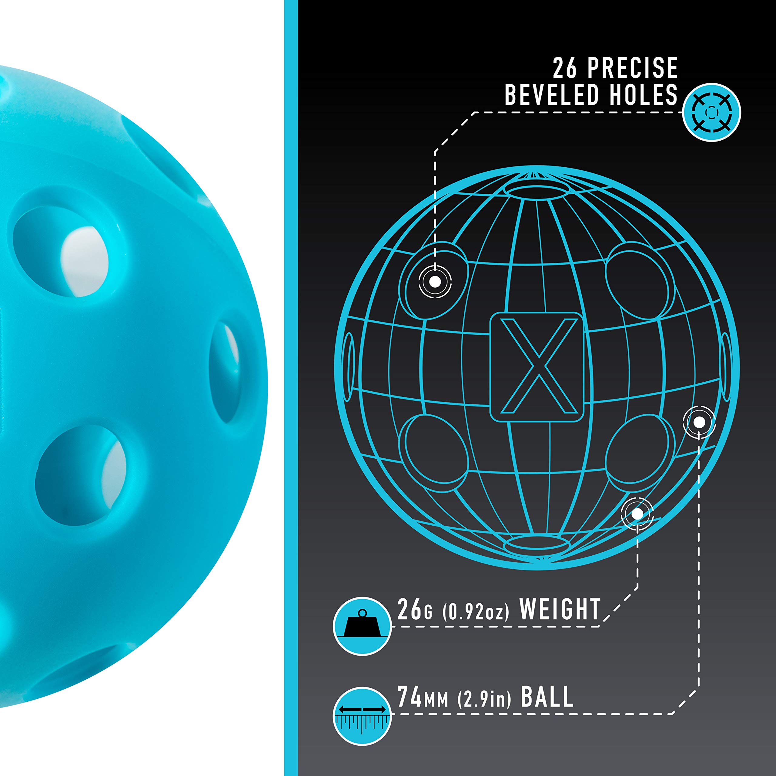 Foto 3 pulgar | Pickleball Franklin Sports X-26 Indoor, Paquete De 12 Unidades, Azul - Venta Internacional.