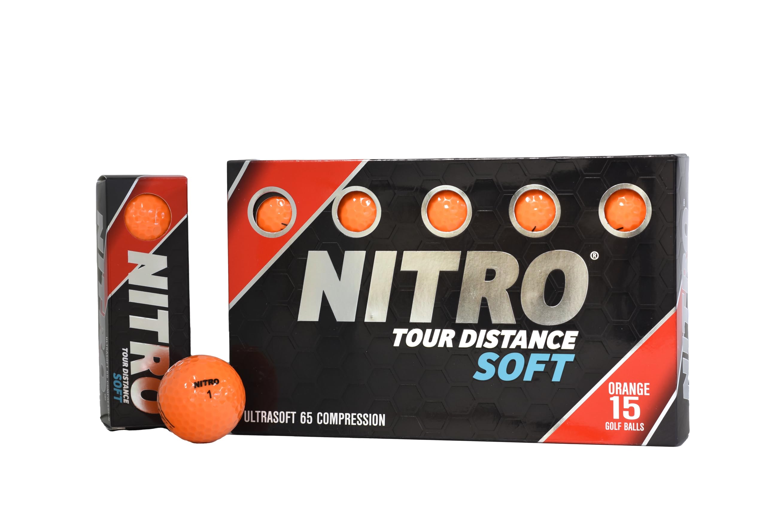 Foto 2 pulgar | Pelotas De Golf Nitro Tour Distance Soft, 15 Unidades, Color Naranja - Venta Internacional.