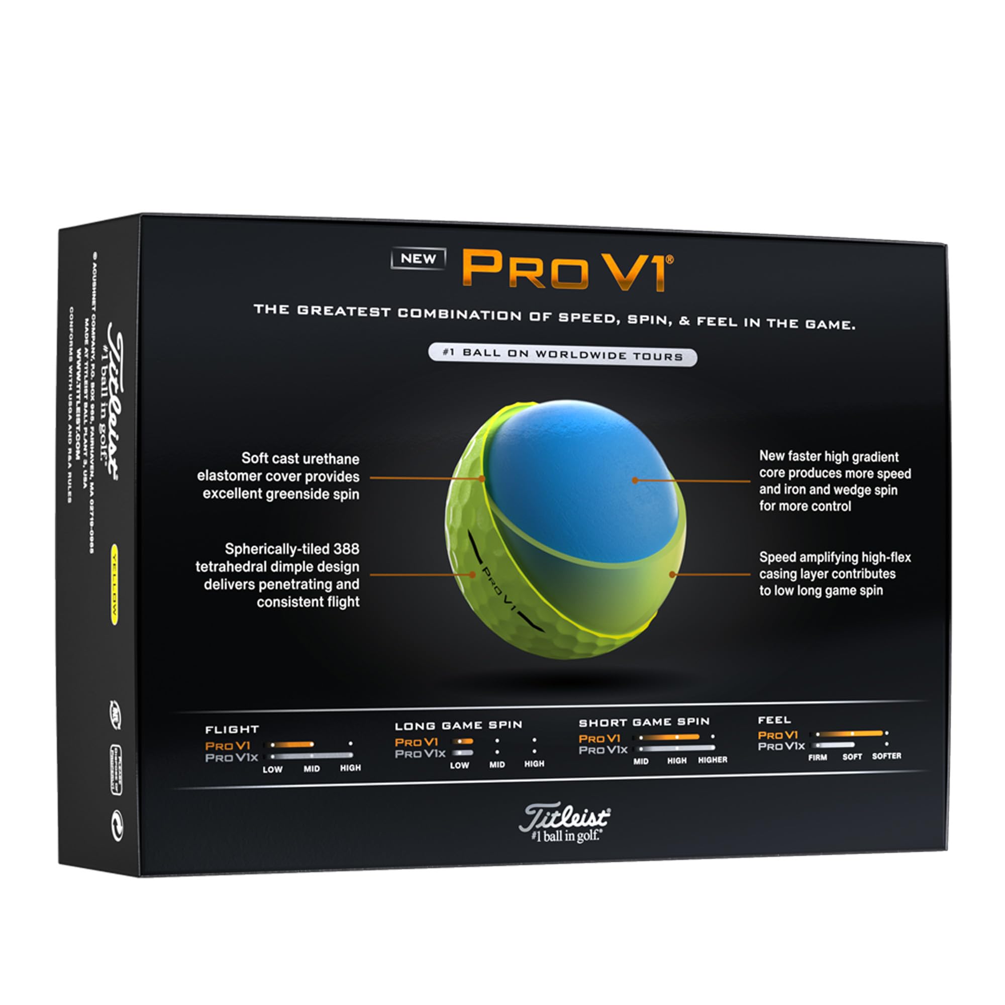 Foto 7 | Pelota De Golf Titleist Pro V1 Amarilla - Venta Internacional.