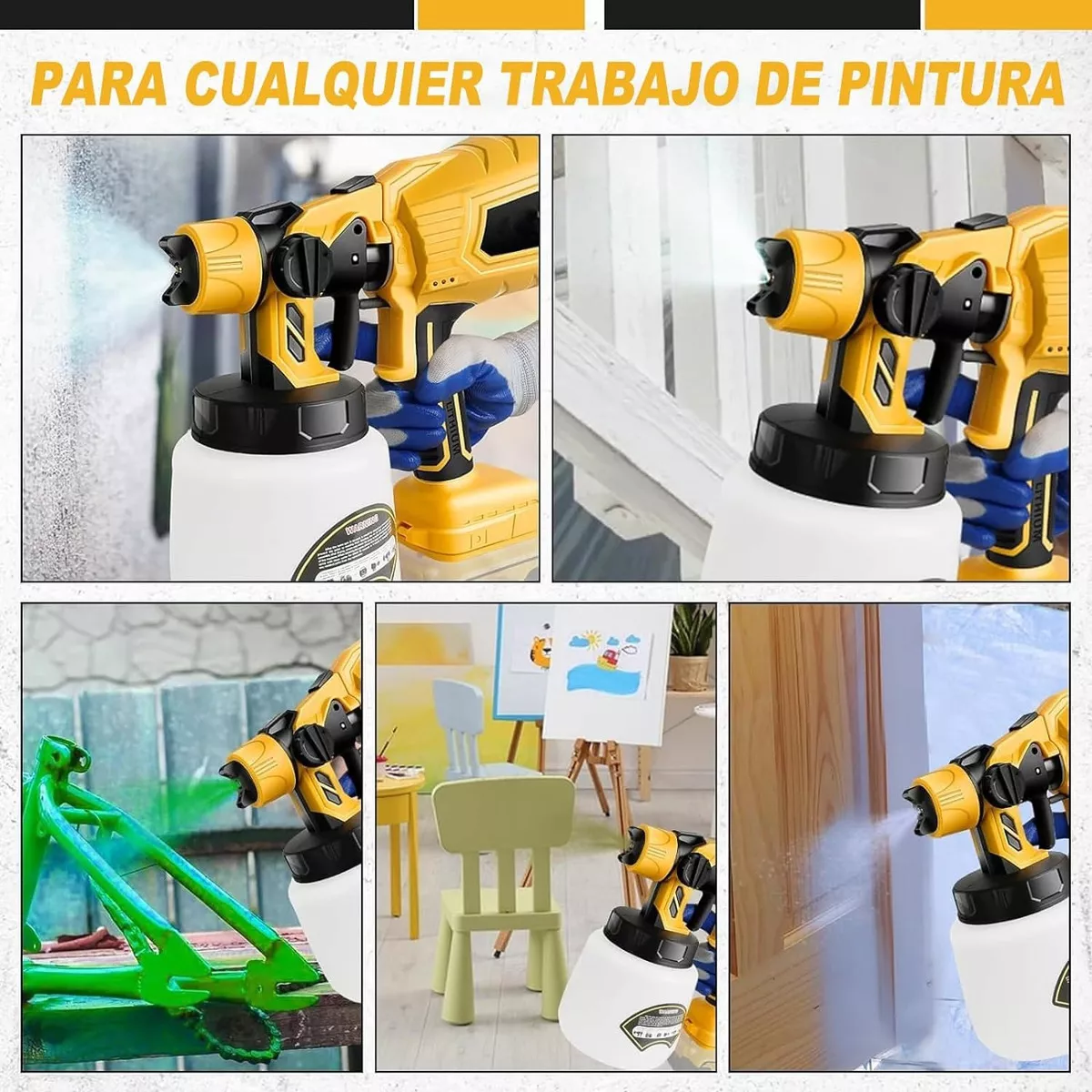 Foto 4 pulgar | Pistolas Para Pintar Eléctrica Inalámbrico Pintar Gravedad Eo Safe Imports Esi-17912 Multicolor