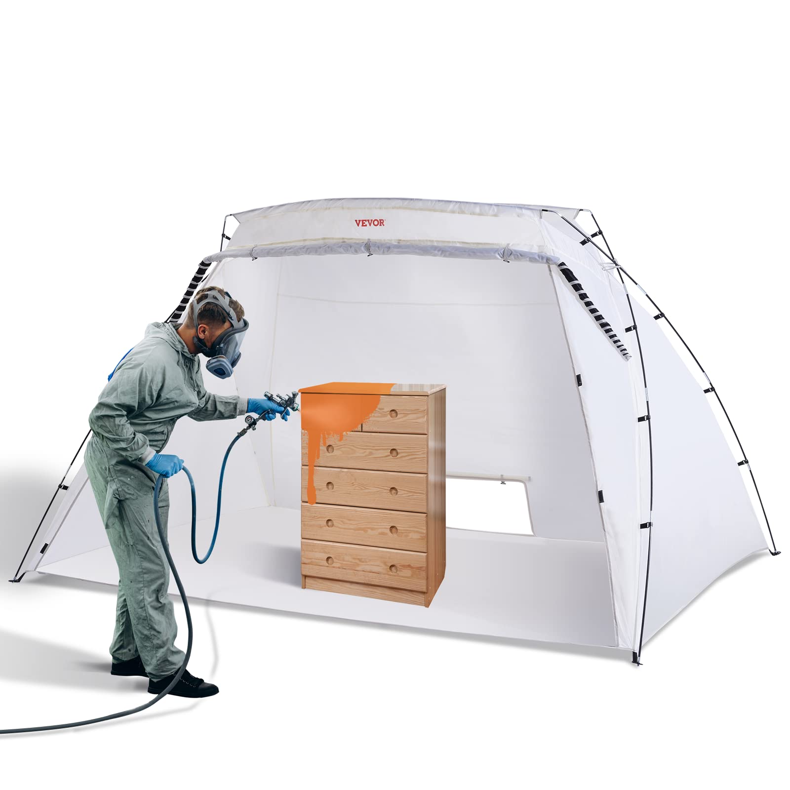 Pintura En Aerosol Shelter Vevor, Piso Empotrado Más Grande De 10 X 7 X 6 Pies, Color Blanco - Venta Internacional. $1,322