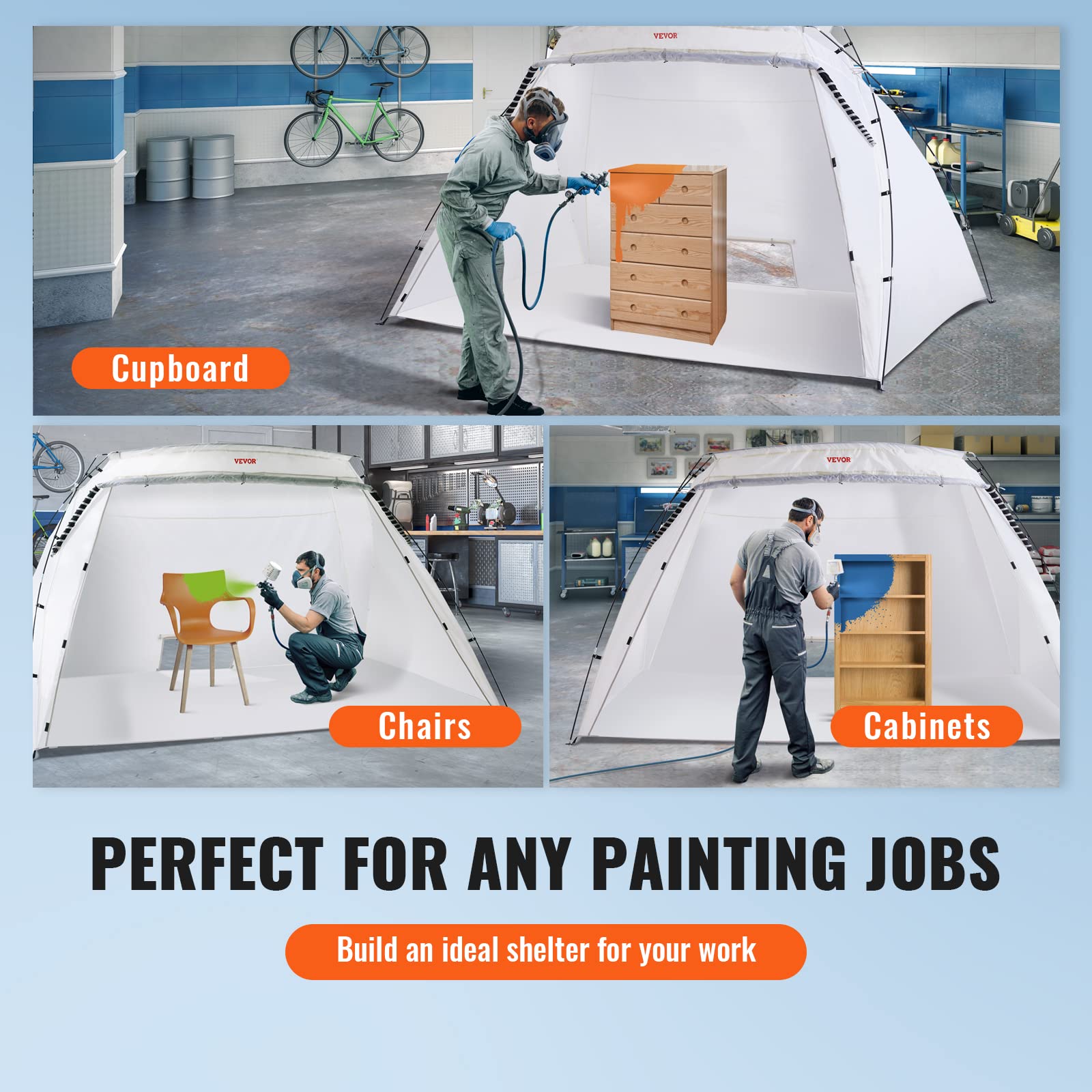 Foto 6 pulgar | Pintura En Aerosol Shelter Vevor, Piso Empotrado Más Grande De 10 X 7 X 6 Pies, Color Blanco - Venta Internacional.