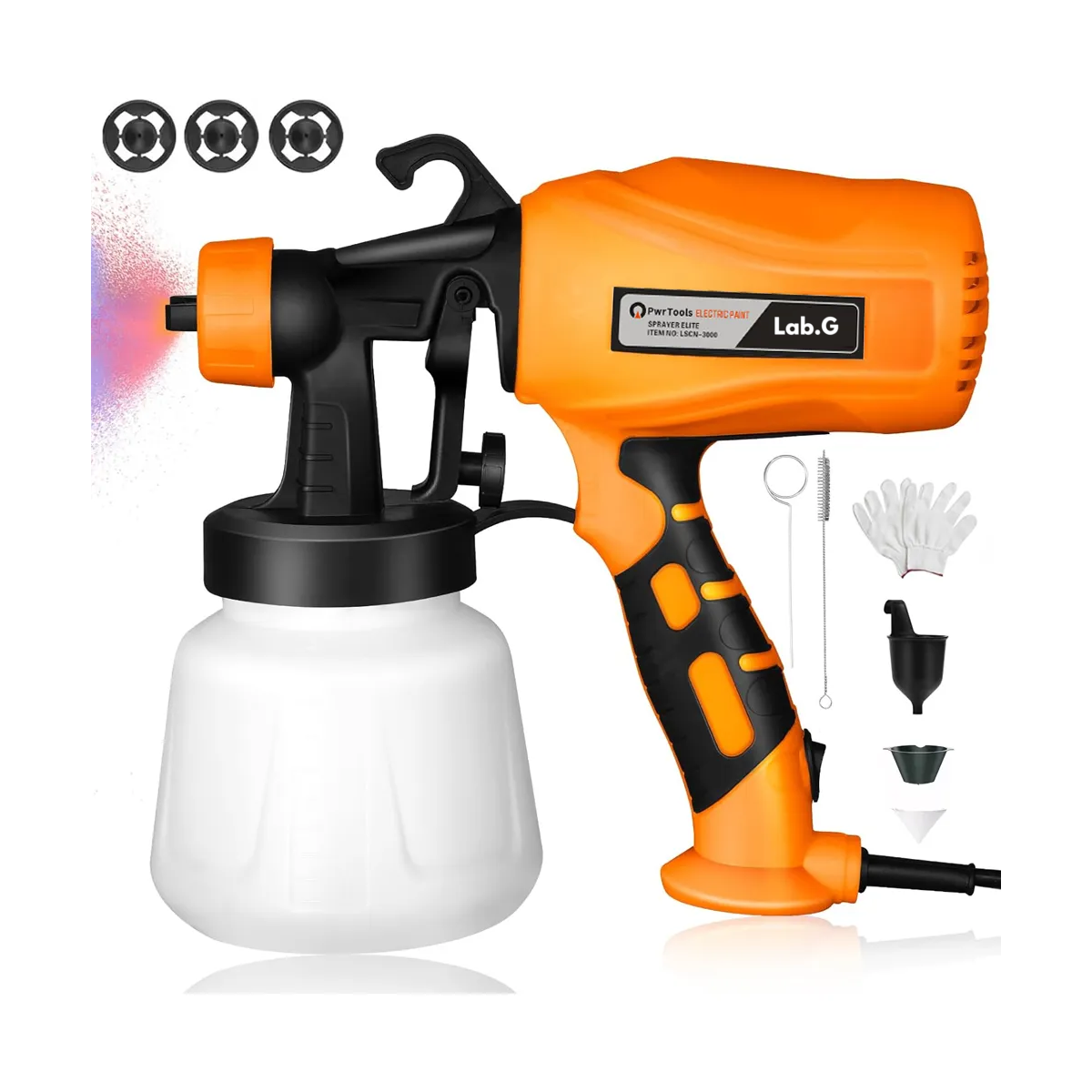 Foto 3 pulgar | Pistola Para Pintar  pulverizador De Acabado Fino 400w  1200ml Lab.g Naranja
