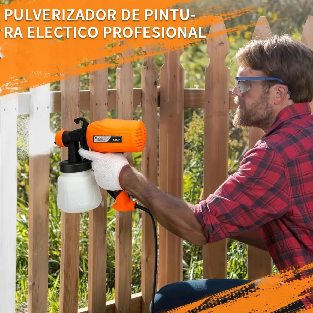 Foto 4 pulgar | Pistola Para Pintar  pulverizador De Acabado Fino 400w  1200ml Lab.g Naranja