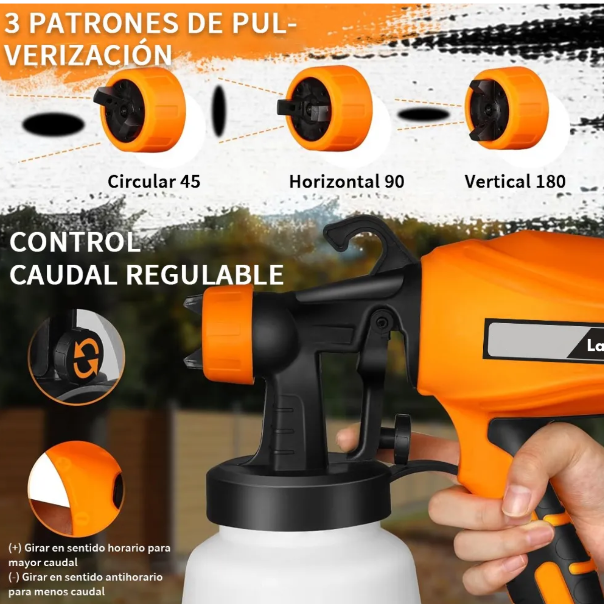 Foto 4 | Pistola Para Pintar  pulverizador De Acabado Fino 400w  1200ml Lab.g Naranja