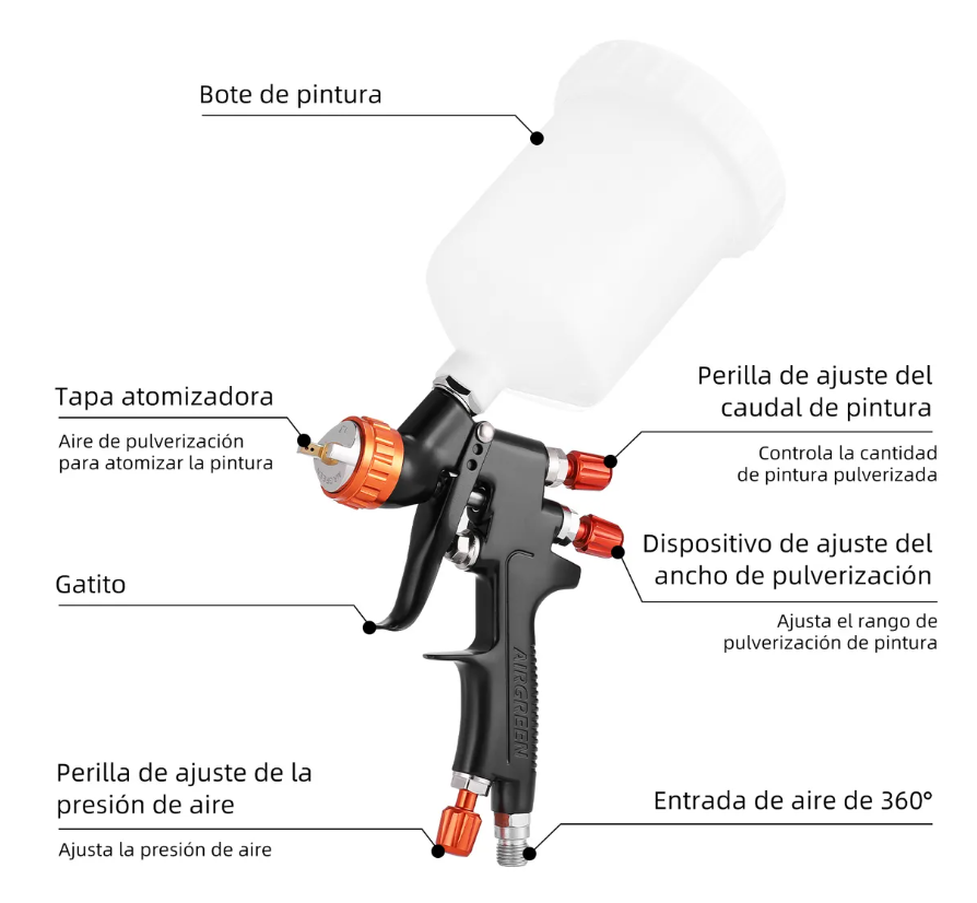 Foto 3 pulgar | Pistola Xtellar Para Pintar Mp-791 De Gravedad Lvlp 1.3mm 600cc