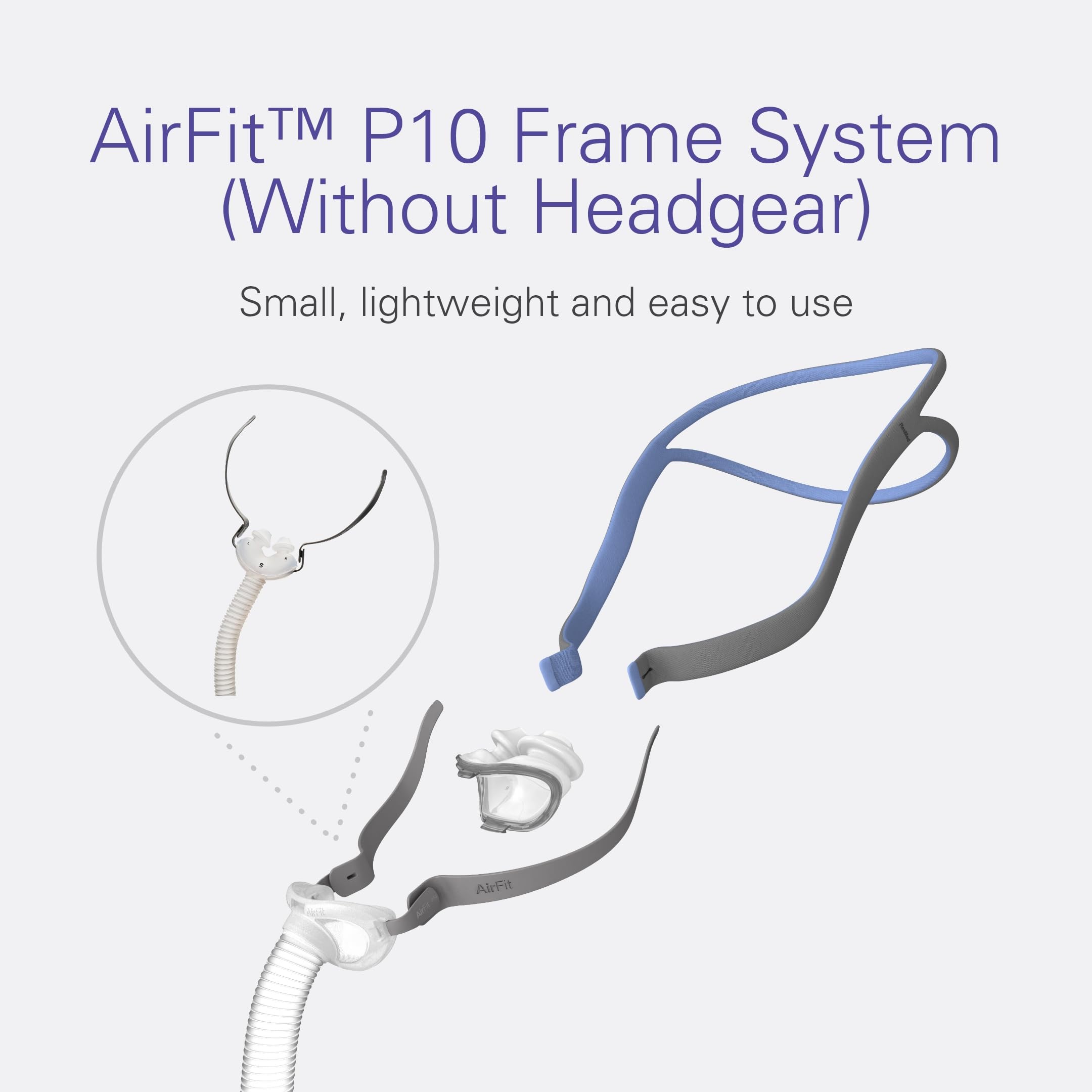 Foto 4 pulgar | Sistema De Marco Cpap Resmed Airfit P10 Con Almohadillas Nasales Pequeñas - Venta Internacional.