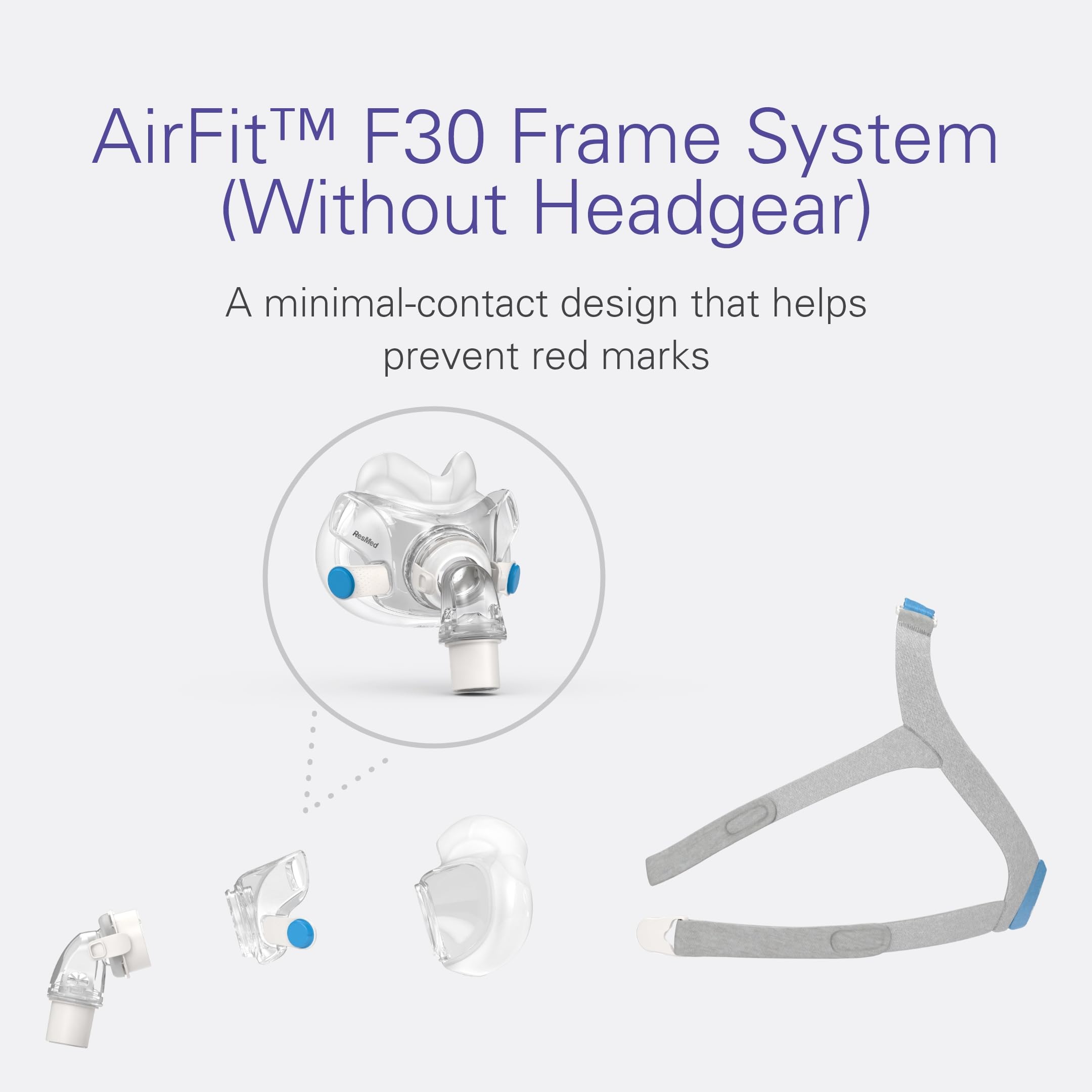Foto 4 pulgar | Sistema De Marco De Máscara Cpap Resmed Airfit F30 De Cara Completa, Tamaño Mediano - Venta Internacional.