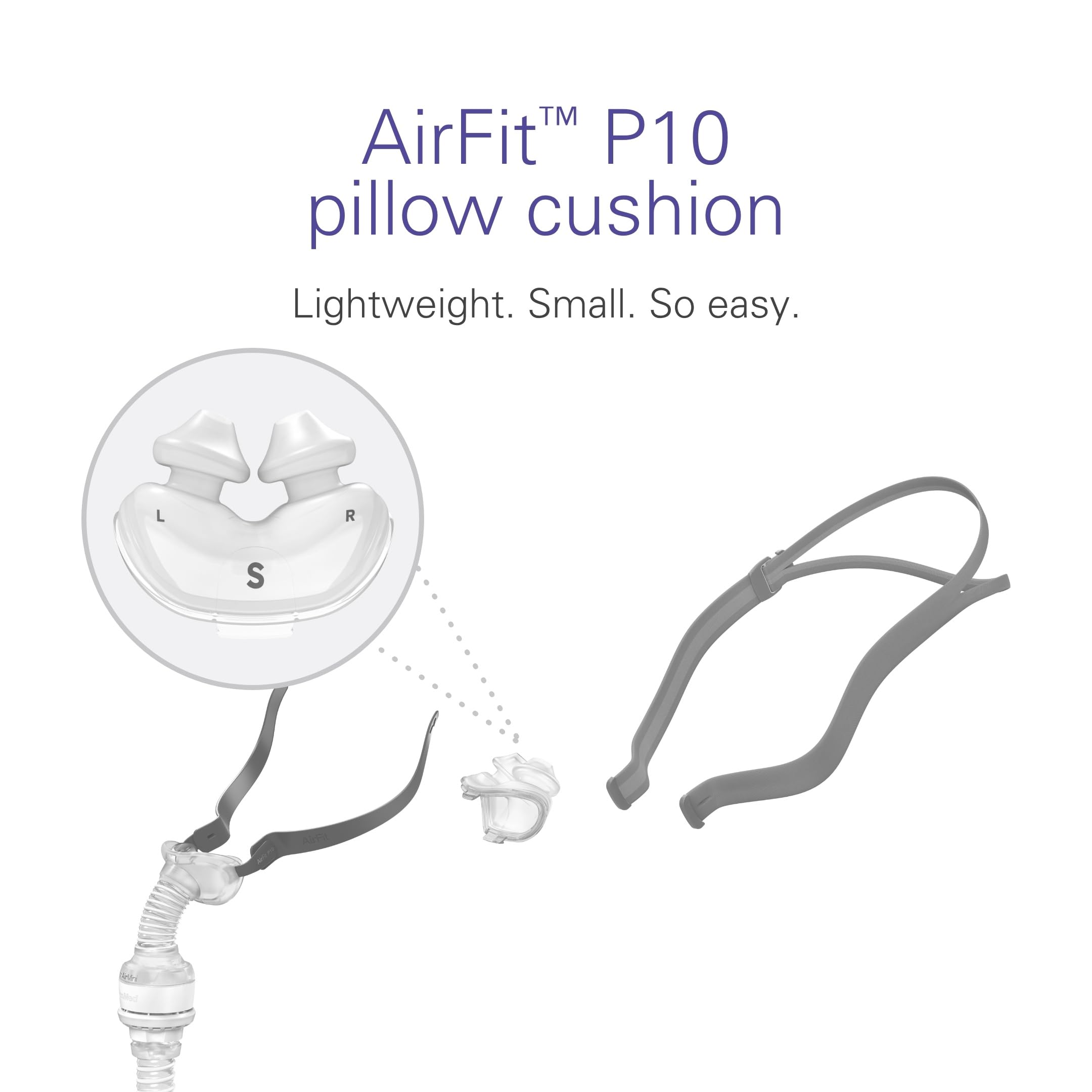 Foto 3 pulgar | Almohada Nasal Cpap Resmed Airfit P10, Tamaño Pequeño - Venta Internacional.