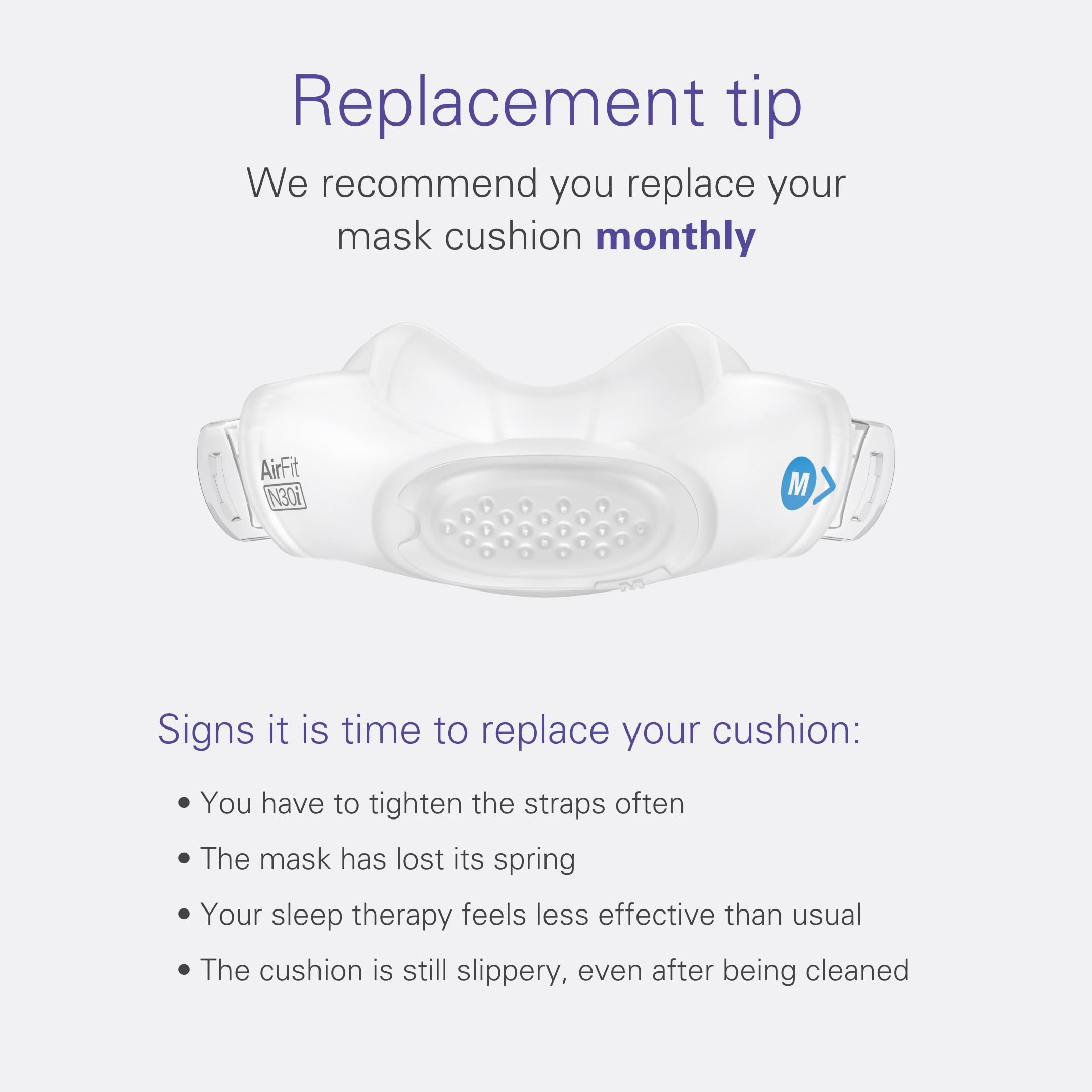 Foto 6 | Cojín De Mascarilla Cpap De Repuesto Resmed Airfit N30i Silicone - Venta Internacional.