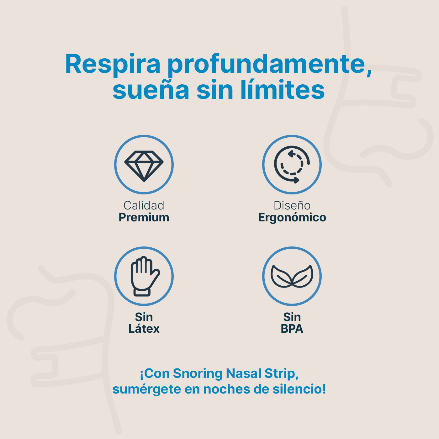 Foto 3 | Tiras Nasales Para Disminuir Ronquidos. 50 Piezas. Snoring Nasal Strips B Life.