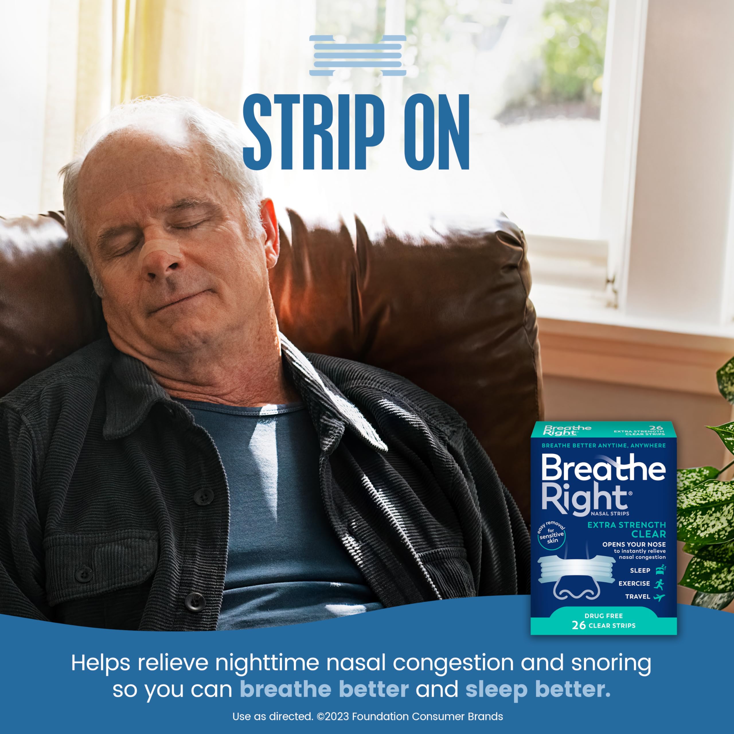 Foto 3 pulgar | Tiras Nasales Breathe Right Extra Strength, Transparentes, 26 Unidades - Venta Internacional.