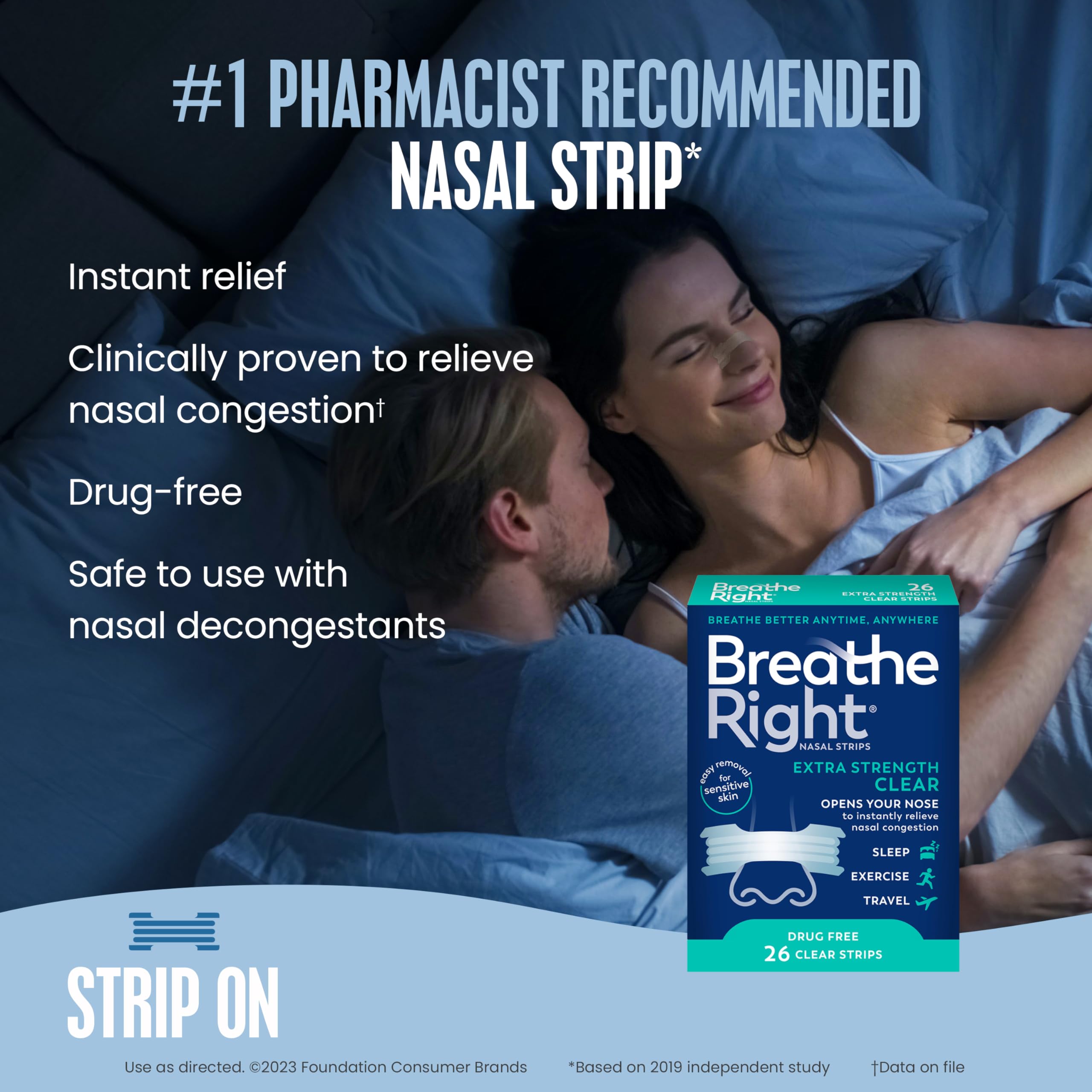 Foto 5 pulgar | Tiras Nasales Breathe Right Extra Strength, Transparentes, 26 Unidades - Venta Internacional.