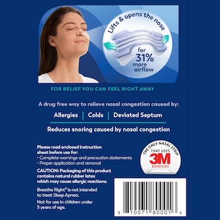 Foto 6 | Tiras Nasales Breathe Right Extra Strength, Transparentes, 26 Unidades - Venta Internacional.