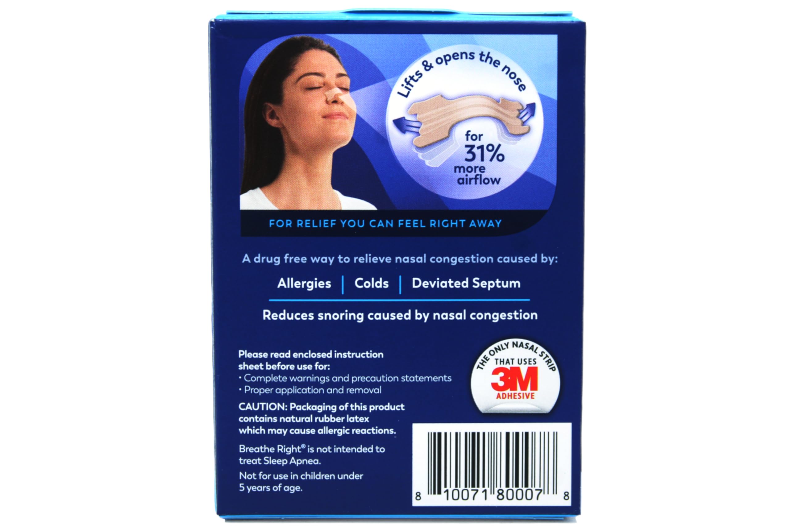 Foto 4 pulgar | Tiras Nasales Breathe Right Original Tan Large  30 Unidades  X2 - Venta Internacional.