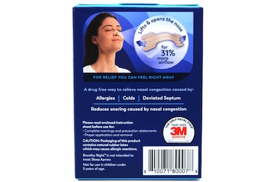 Foto 3 | Tiras Nasales Breathe Right Original Tan Large 30 Unidades X2 - Venta Internacional.