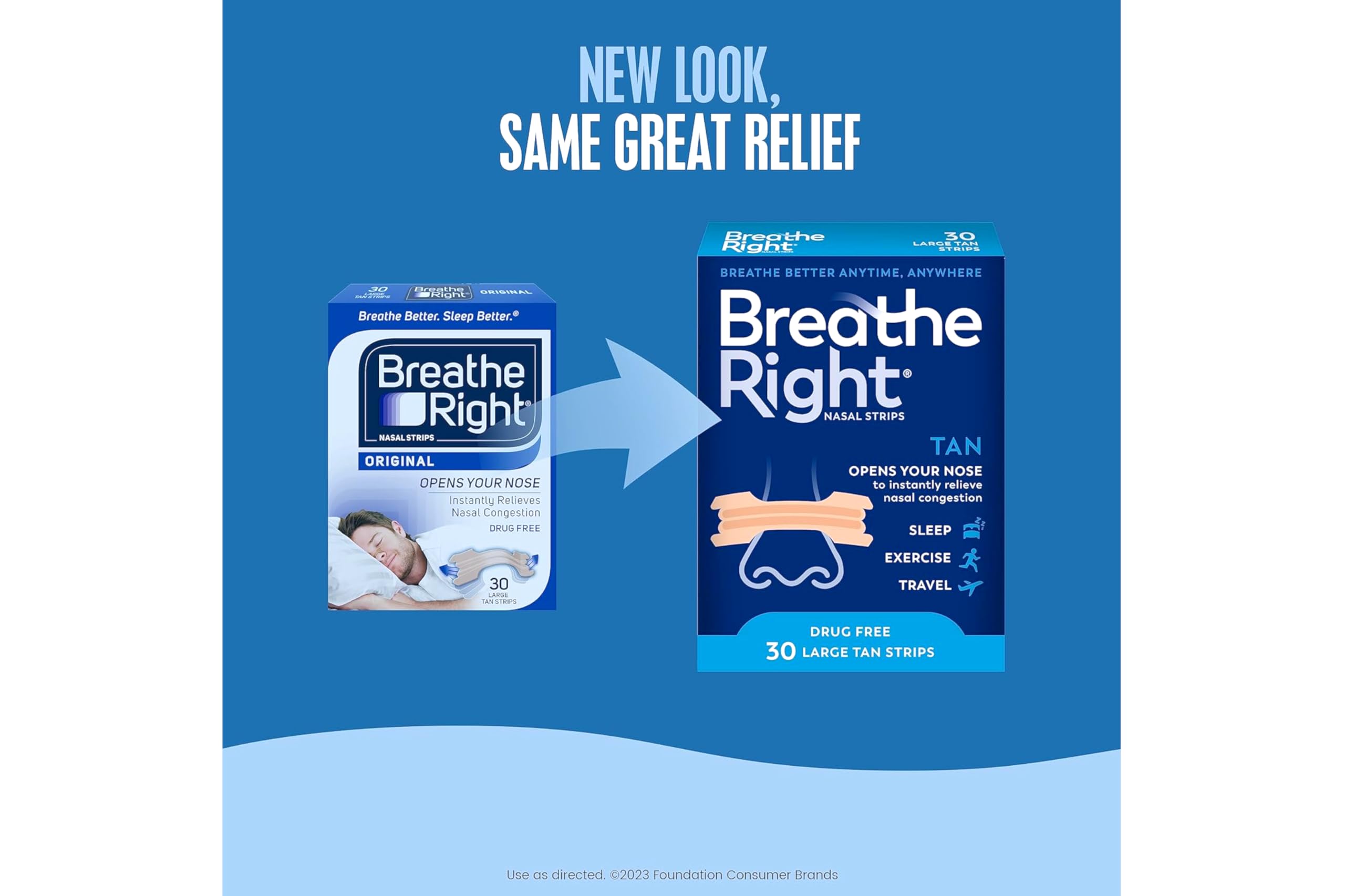 Foto 5 pulgar | Tiras Nasales Breathe Right Original Tan Large  30 Unidades  X2 - Venta Internacional.