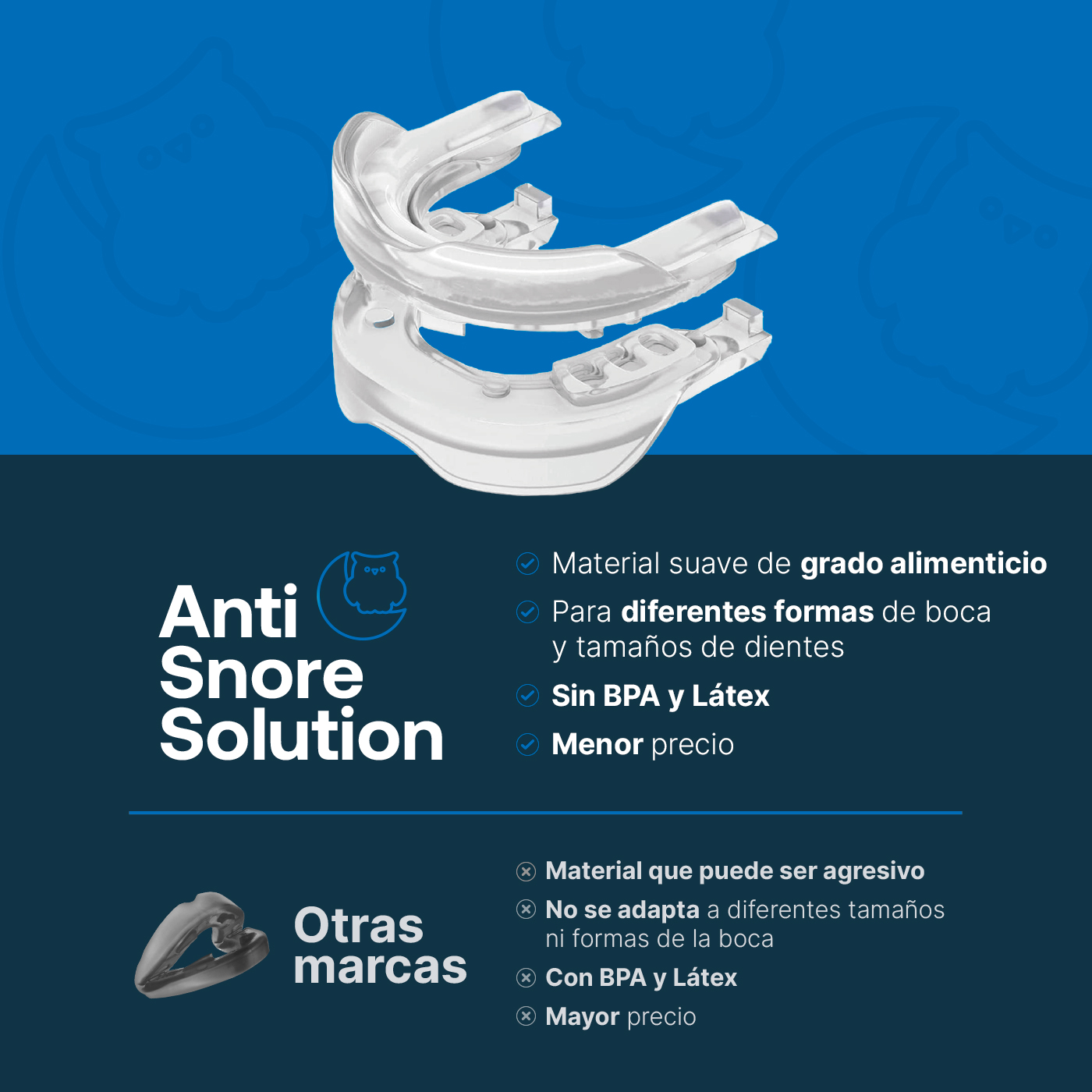 Foto 3 pulgar | Protector Bucal Para Disminuir Ronquidos. Sin Bpa, Sin Olor Y Sin Latex. Antisnore Solution B Life.