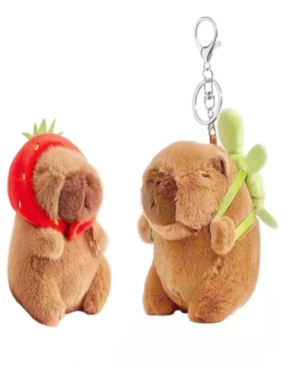 Foto 3 pulgar | Llaveros De Peluche Capibara 2pzas + Termo De Agua Güish