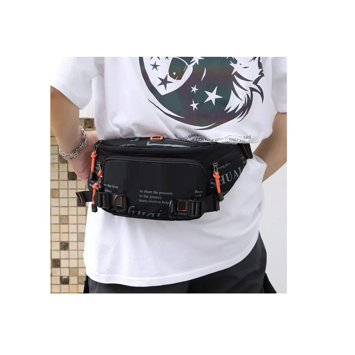 Foto 3 pulgar | Pechera Riñonera Impermeable Hombre De Nailon Gran Capacidad  Eo Safe Imports Esi-11067 Negro